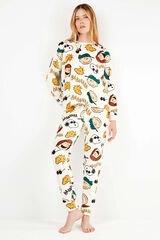 Gisela Conjunto de pijama de polar el&aacute;stica Peanuts branco