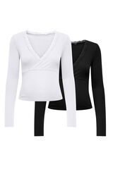 Only Maternity Pack of 2 long sleeve maternity -shirts multicolour