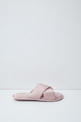 Women'secret Pink satin cross-strap slippers pink