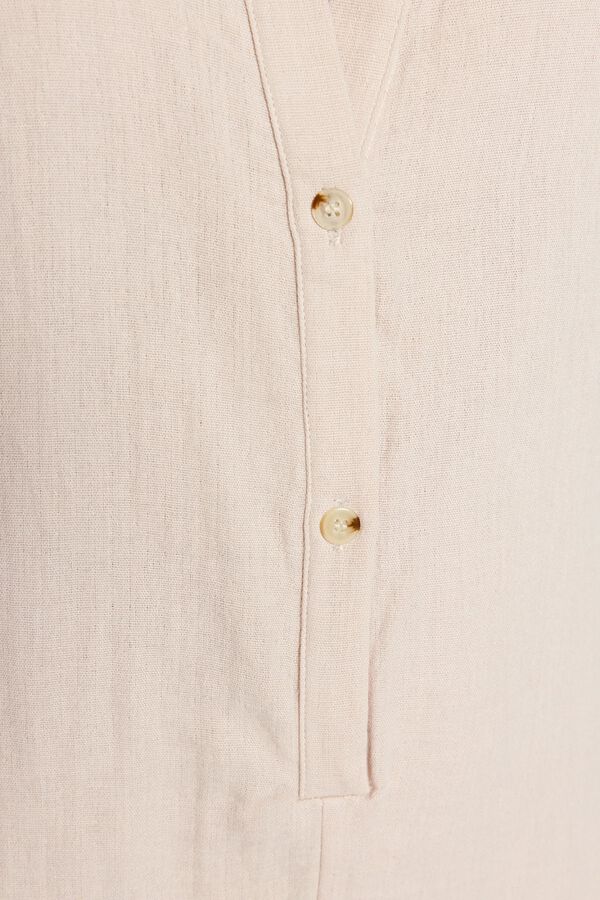 Trendyol Relaxed cut muslin mini overalls beige