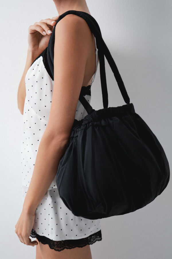 Women'secret Puffer ruched handbag black