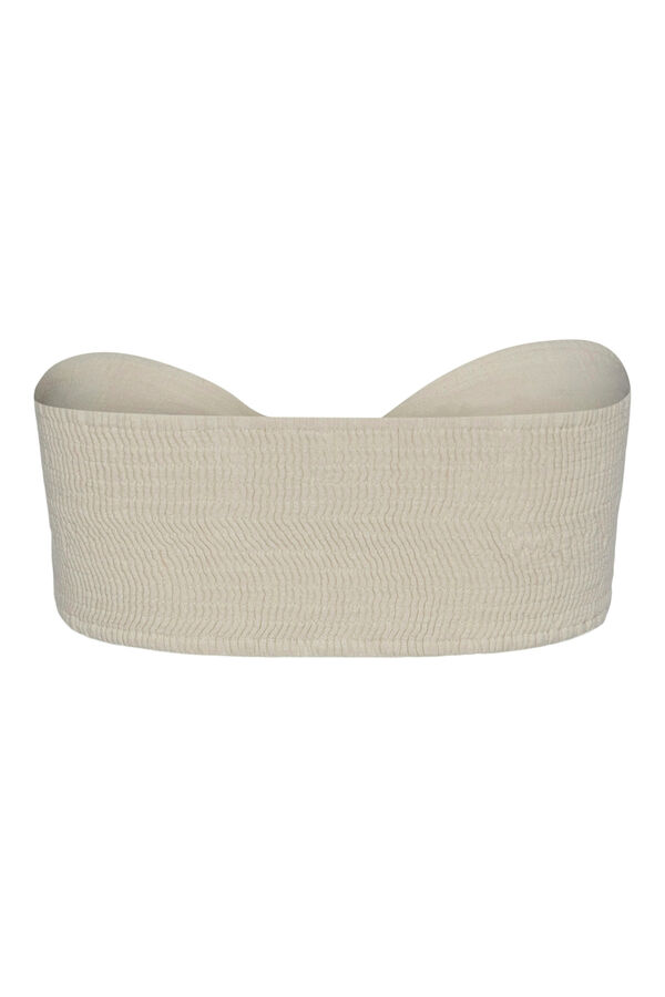 Womensecret Linen and cotton bandeau top with wooden hoop detail at the neckline. rávasalt mintás