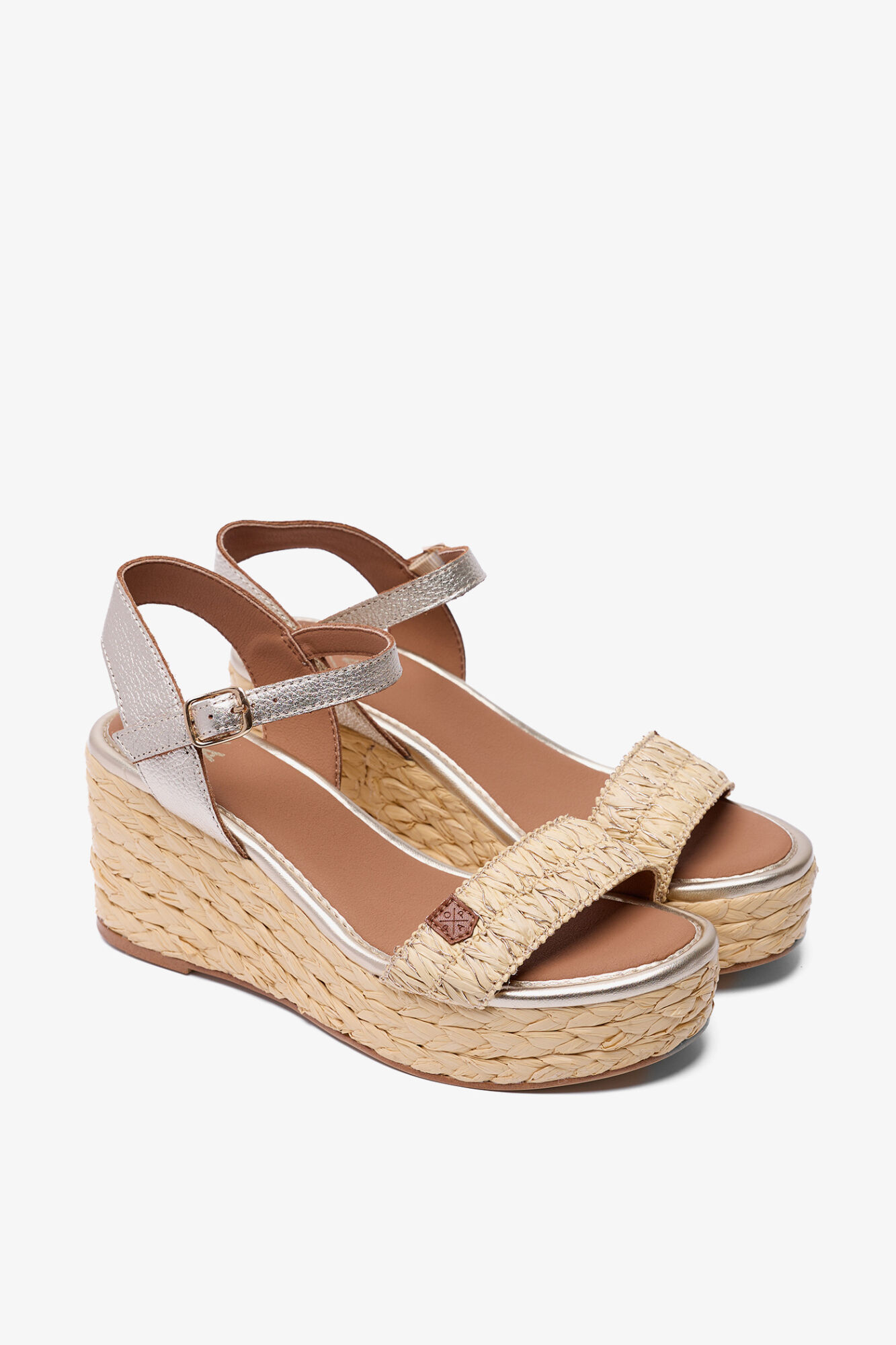 Popa Sakarun raffia low wedge sandal