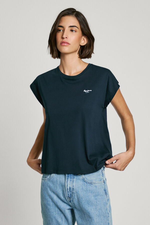 Pepe Jeans Camiseta logo estampado fit slim azul