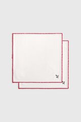 Textura Embroidered set of two napkins white