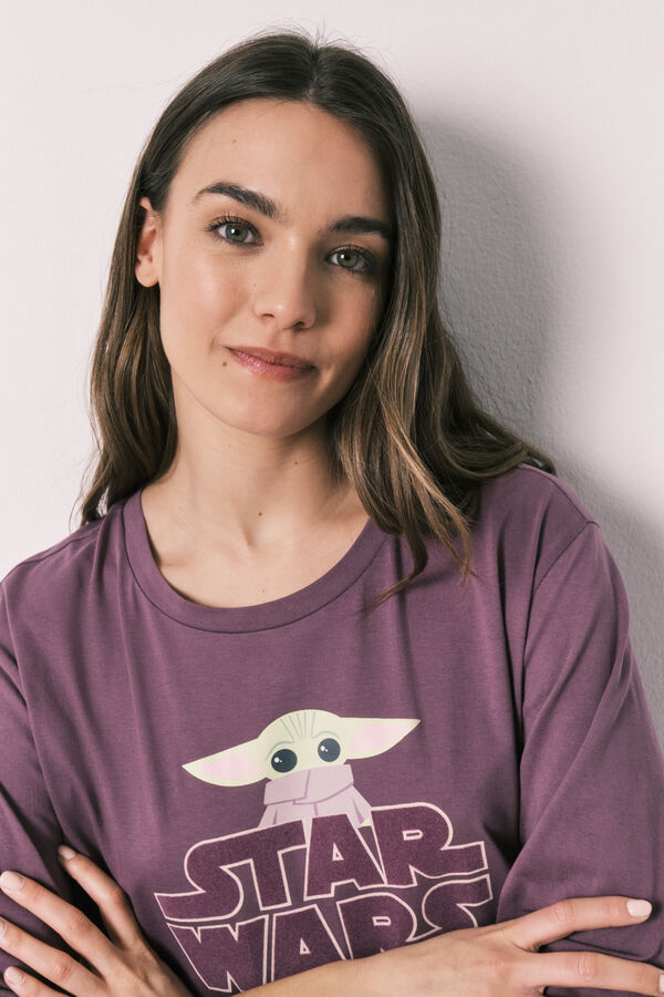 Women'secret Cotton long pyjamas Baby Yoda pink