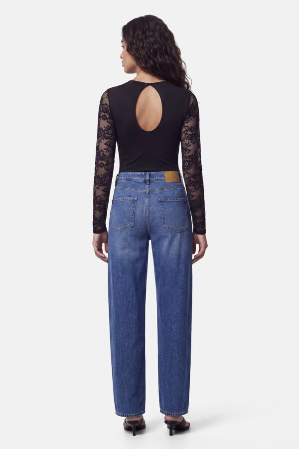 Pieces Lace long sleeve body noir