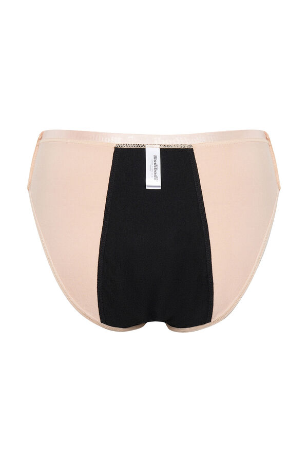 Womensecret Classic black bamboo high waist period panties – heavy or overnight absorption Schwarz