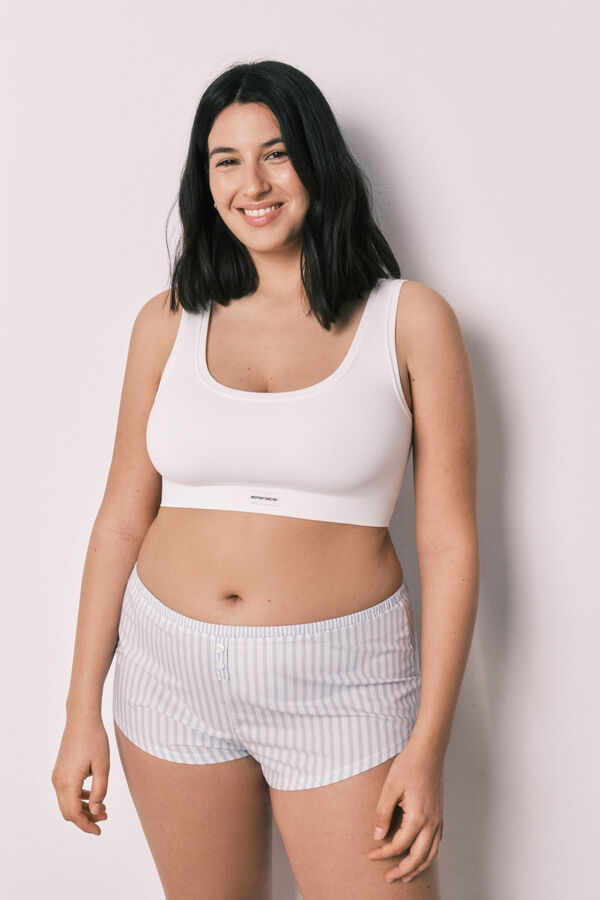 Women'secret Blue striped cotton wide panty blue