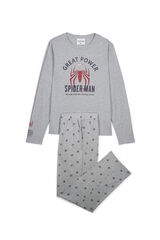 Women'secret Pijama largo algod&oacute;n Spiderman gris