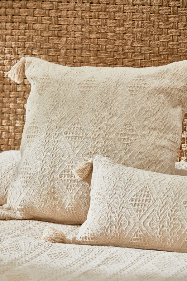 Womensecret Chicago ecru cotton jacquard cushion cover Žuta