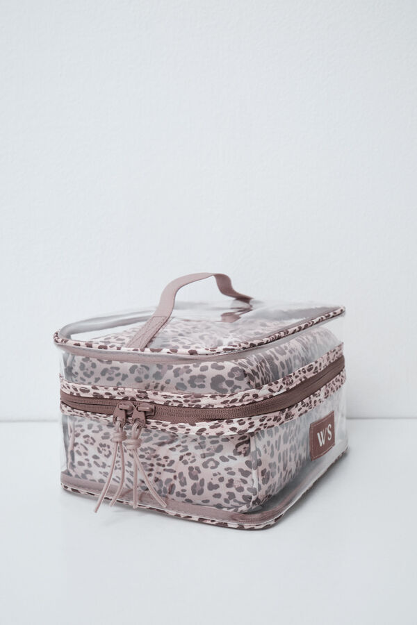 Women'secret Animal print pack of 3 vanity cases nude