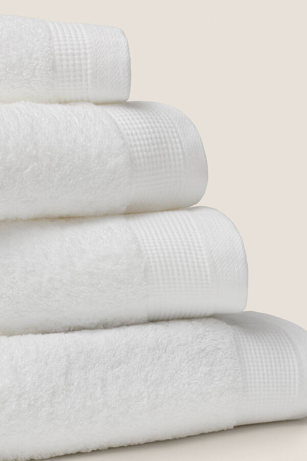 Womensecret Toalha lavatório friso algodão egípcio 50 x 90 cm. branco