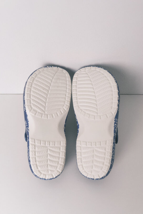 Women'secret Sabots pantoufles doubl&eacute;s &agrave; fleurs bleu