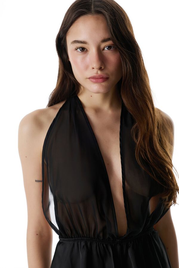 Penti Chiffon babydoll body black