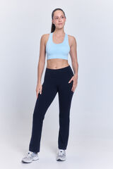 Only Play Pantal&oacute;n flare cintura fruncida azul