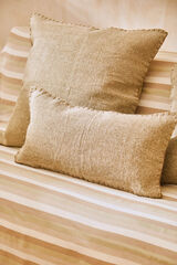 Calma House Asana beige dhurrie cotton cushion cover grey