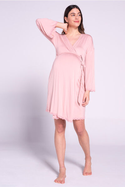 Womensecret Maternity robe with lace on bottom pink
