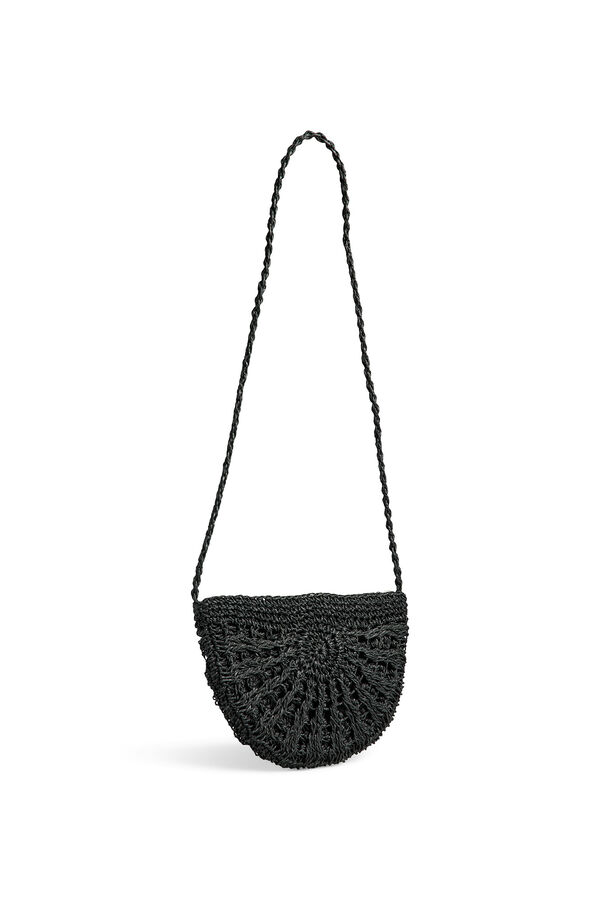 Pieces Paperstraw-Tasche mit Rei&szlig;verschluss Schwarz
