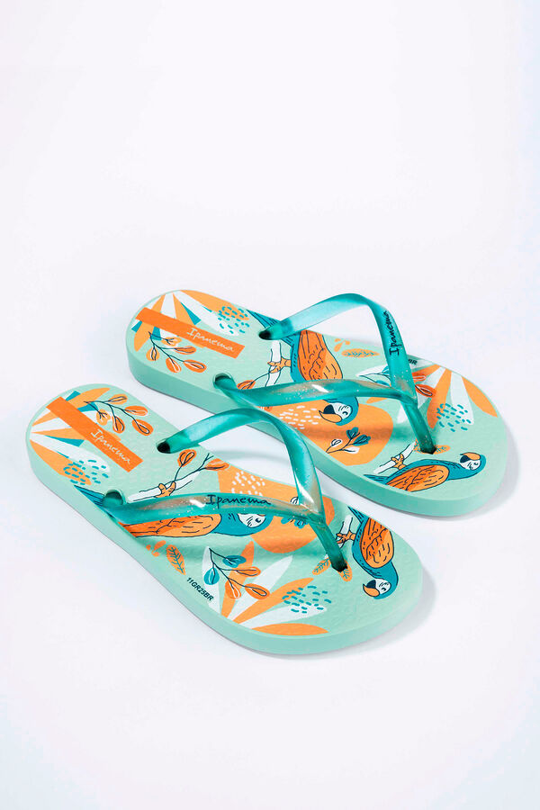 Ipanema Tropical parrot print children's sandals blue