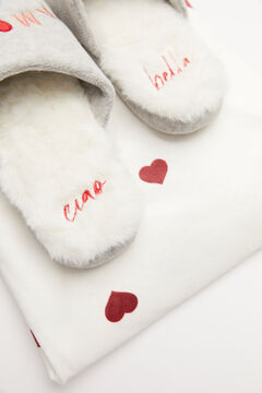 Womensecret Grey slippers with furry inners grey