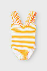 Womensecret Girls' striped print swimsuit rouge