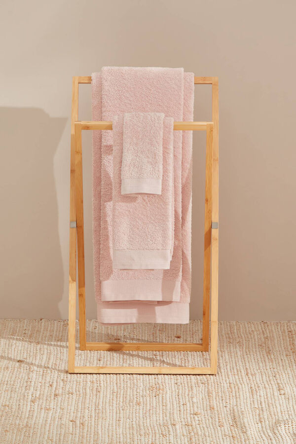 Womensecret Toalha duche friso algodão egípcio 70 x 140 cm. rosa
