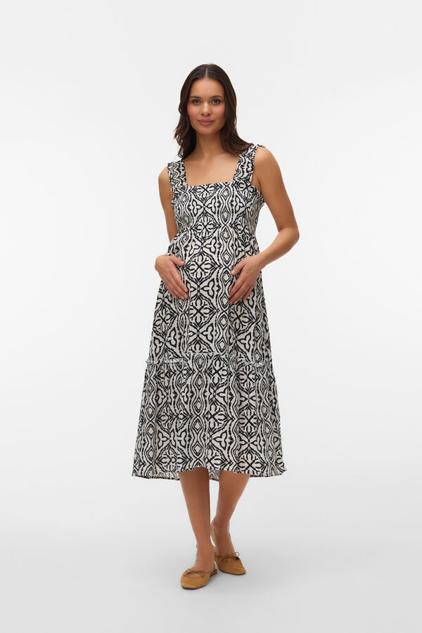 Mamalicious Strappy long dress grey