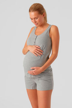 Womensecret Pijama corto maternity de lactancia grey