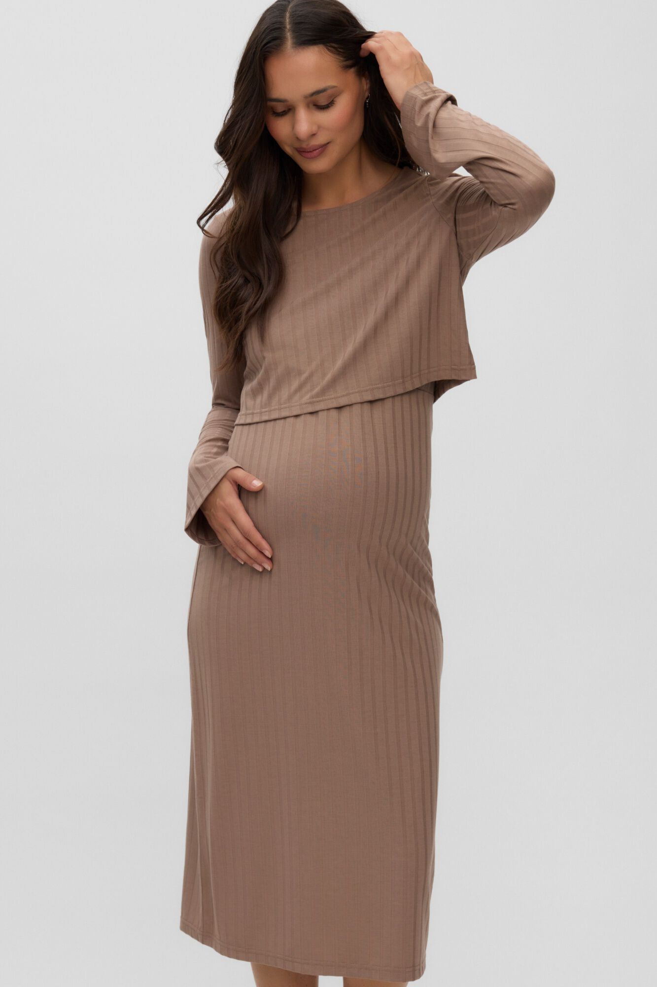 Mamalicious Long sleeve maternity and breastfeeding dress