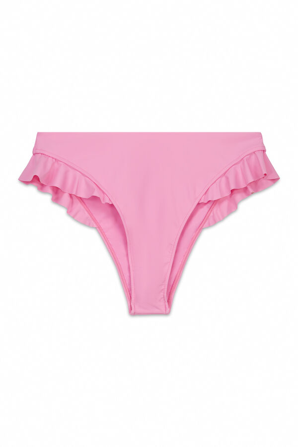 Women'secret Pink Brazilian ruffle bikini panty pink