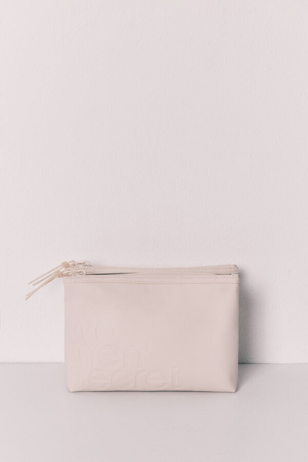 Women'secret N&eacute;cessaire m&eacute;dio com dupla carteira branco bege