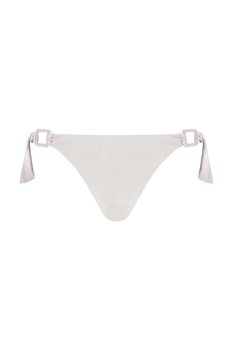Womensecret White ring side-tie Brazilian bikini bottoms beige