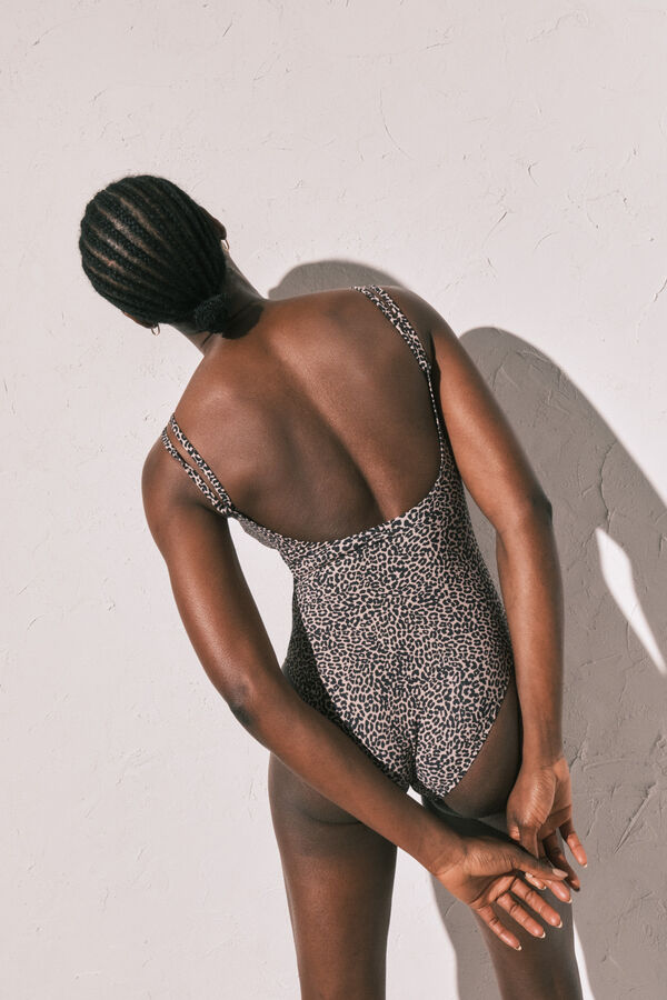 Women'secret Maillot de bain modelant imprim&eacute; animal nude