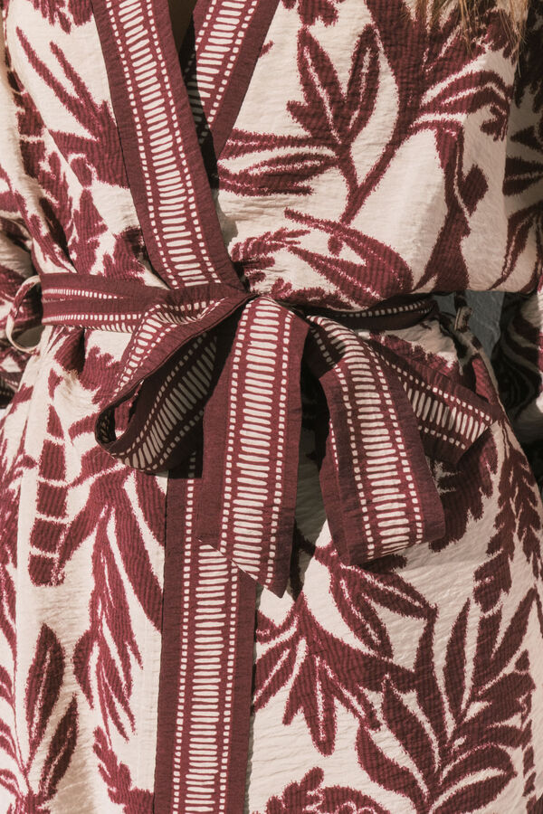 Women'secret Maroon print kimono printed