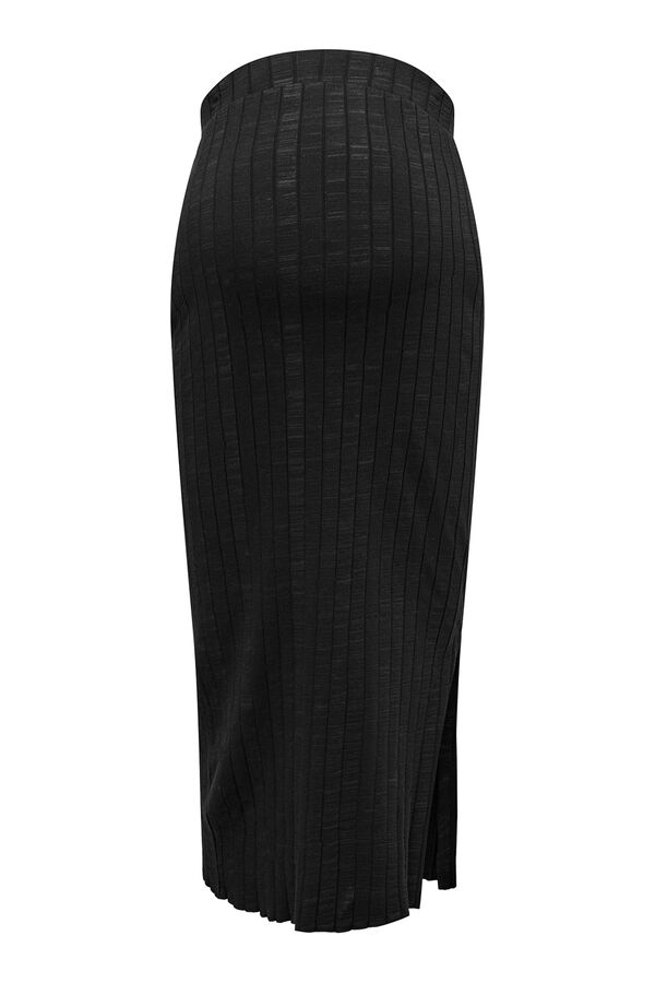 Only Maternity Maternity ribbed midi skirt black