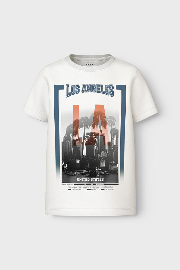 Womensecret Boy's LA print T-shirt blanc