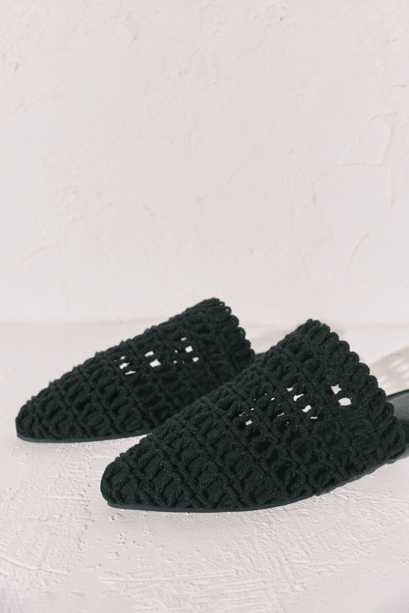 Women'secret Black crochet mule sandal