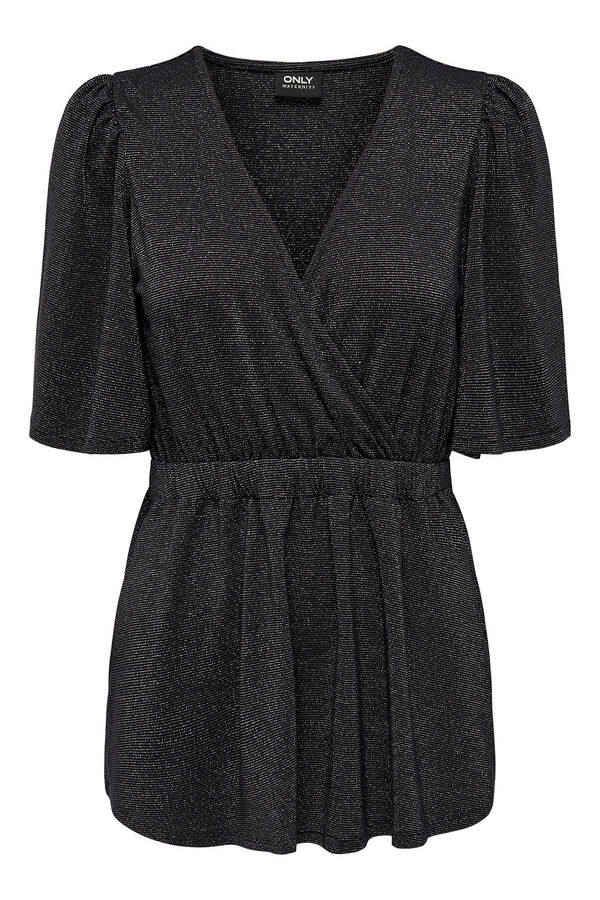 Only Maternity Camisa pr&eacute;-mam&atilde; manga curta com cintura ajust&aacute;vel cinzento