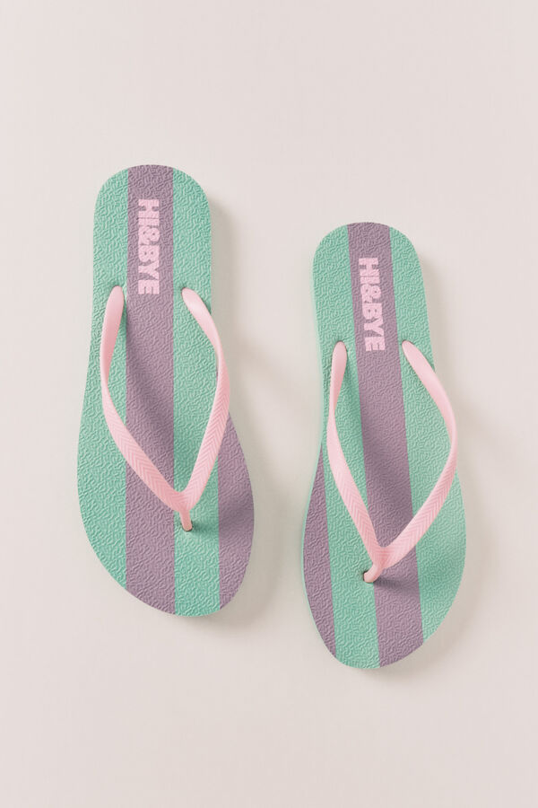 HI&BYE Green striped sandal green