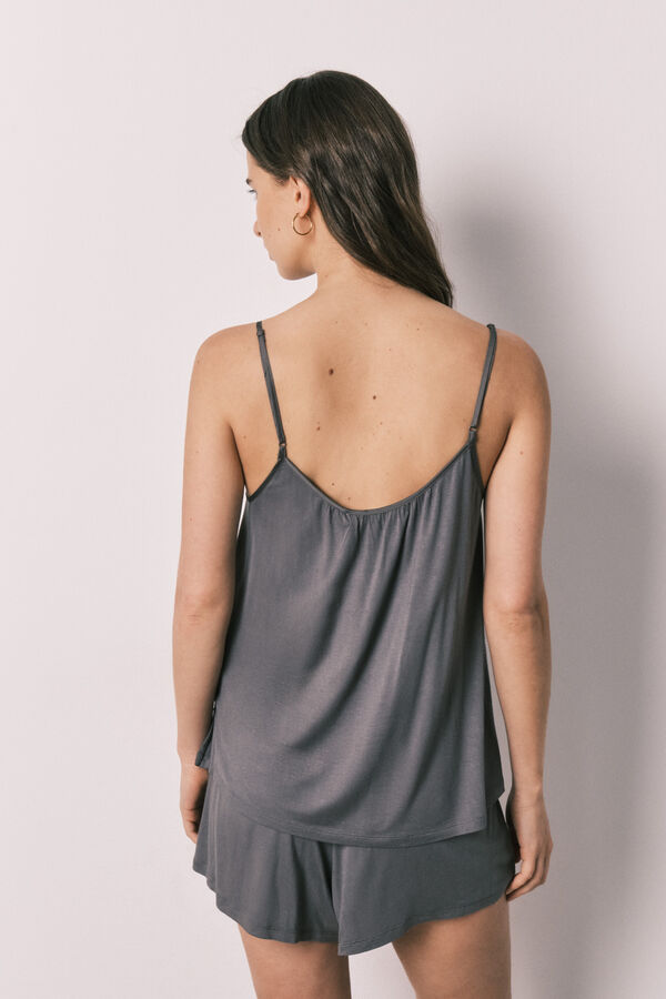 Women'secret Printed strap short pyjamas grey