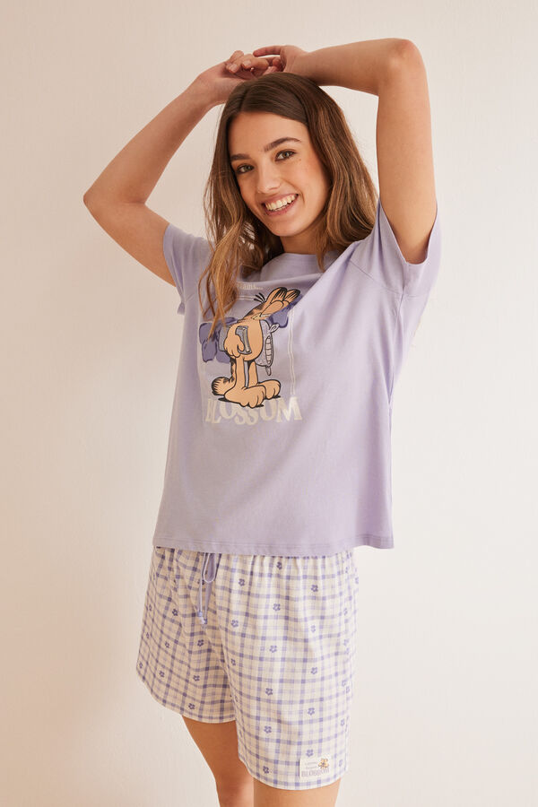 Womensecret Pijama curto 100% algodão do Garfield rosa