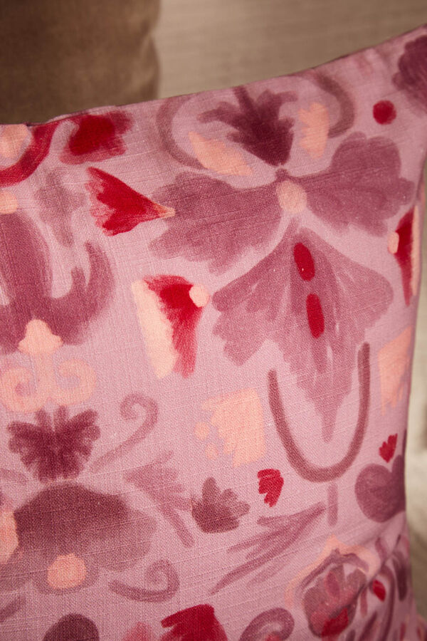 Calma House Funda de coj&iacute;n cuadrada con estampado floral Pina morado/lila