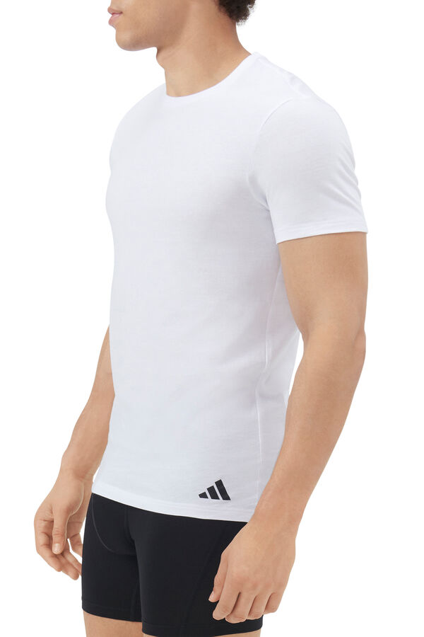 Adidas Pacote com 3 camisetas de algod&atilde;o com n&uacute;cleo ativo branco