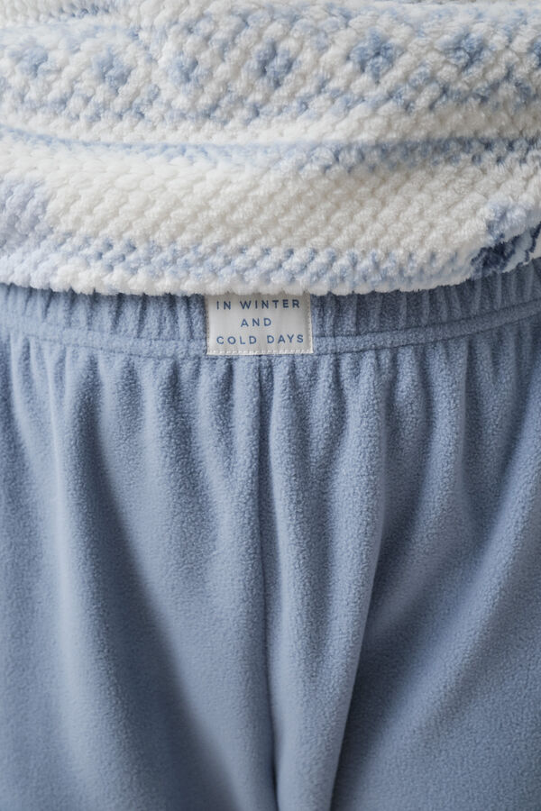 Women'secret Snoopy fleece long pyjamas blue