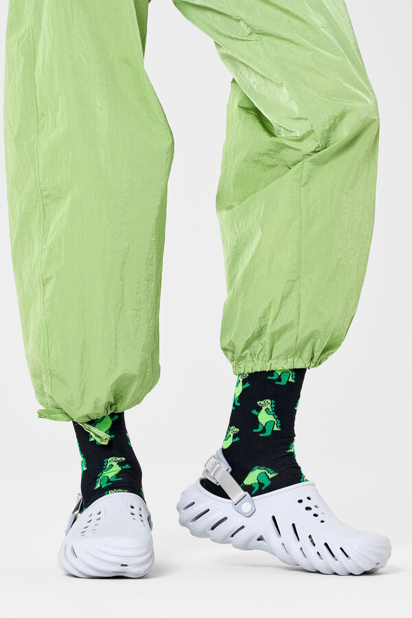 Happy Socks Unisex Inflatable Dino Socks black