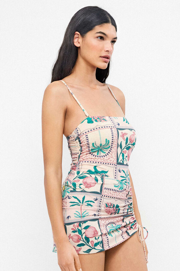 Gisela Printed skirt with slit white