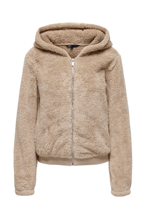 Only Maternity Chaqueta de pelo con cremallera maternity beige