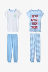 Penti Pack 2 pijamas infantiles rayas espaciales azul