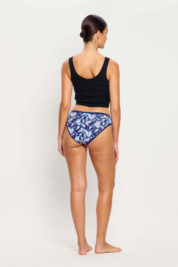 Modibodi Braga Menstrual Bamb&uacute; Flujo S&uacute;per Navy estampado